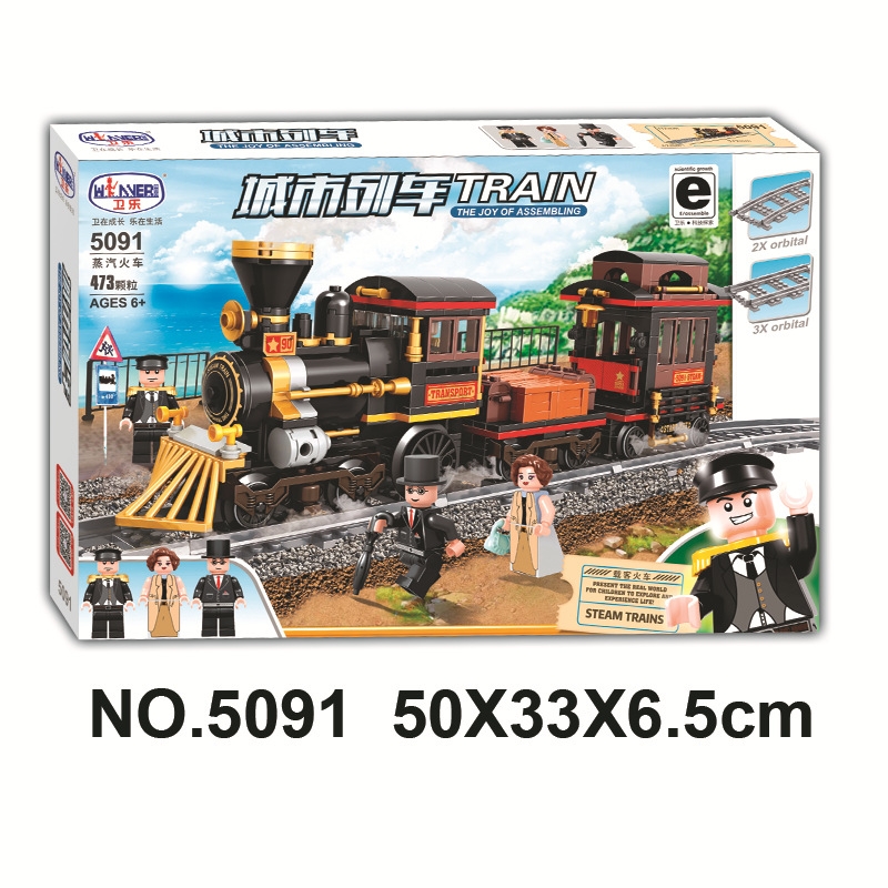 New Steam train Model MOC Technic City Creator Building Blocks Bricks Gift Toys For Children Boys Gift