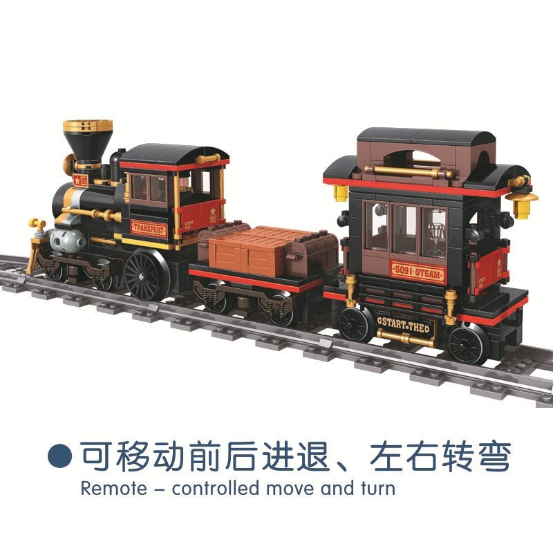 New Steam train Model MOC Technic City Creator Building Blocks Bricks Gift Toys For Children Boys Gift