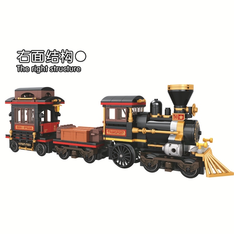 New Steam train Model MOC Technic City Creator Building Blocks Bricks Gift Toys For Children Boys Gift
