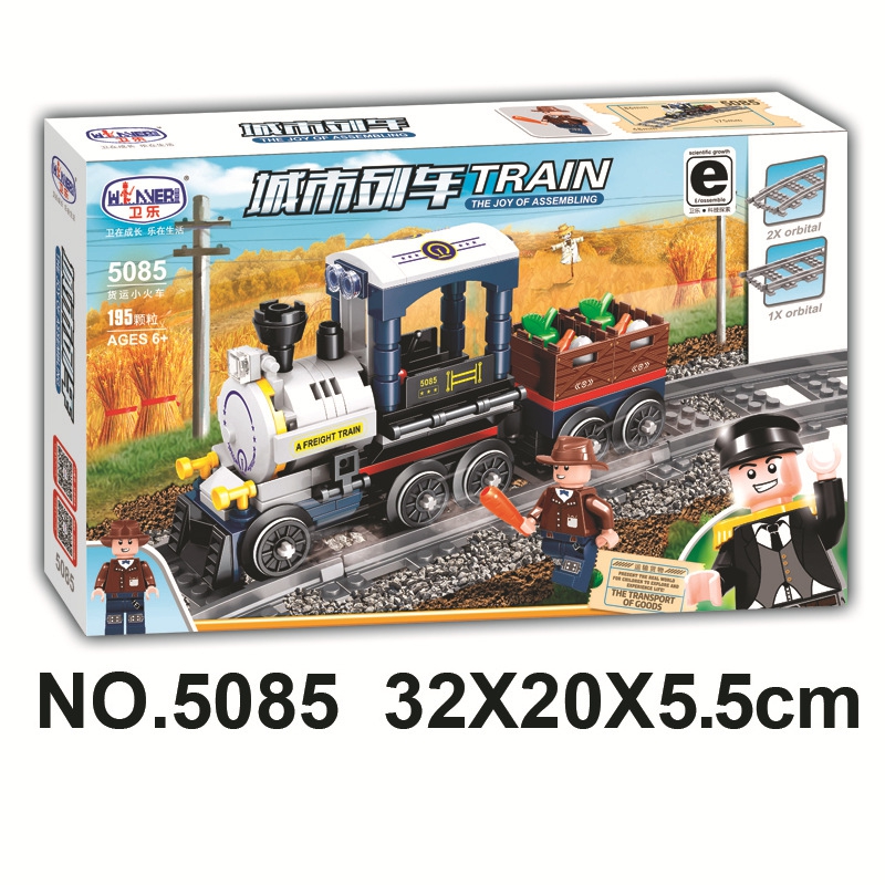 Freight Train City Train Station Tracks Rail Technic Creator Building Blocks Bricks DIY Tech Toys For Children