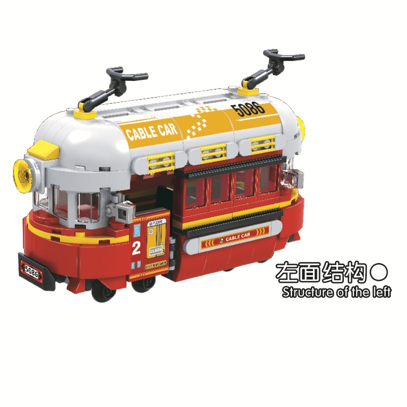 New Classic Cable Train Model Rail MOC Technic City Creator Building Blocks Bricks Gift Toys For Children Boys Gift