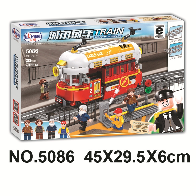 New Classic Cable Train Model Rail MOC Technic City Creator Building Blocks Bricks Gift Toys For Children Boys Gift