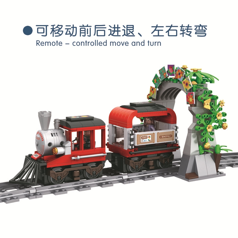 City Creator Sightseeing  Building Blocks Bricks train Model Rail MOC Technic Gift Toys For Children Boys Gif (Sightseeing train)