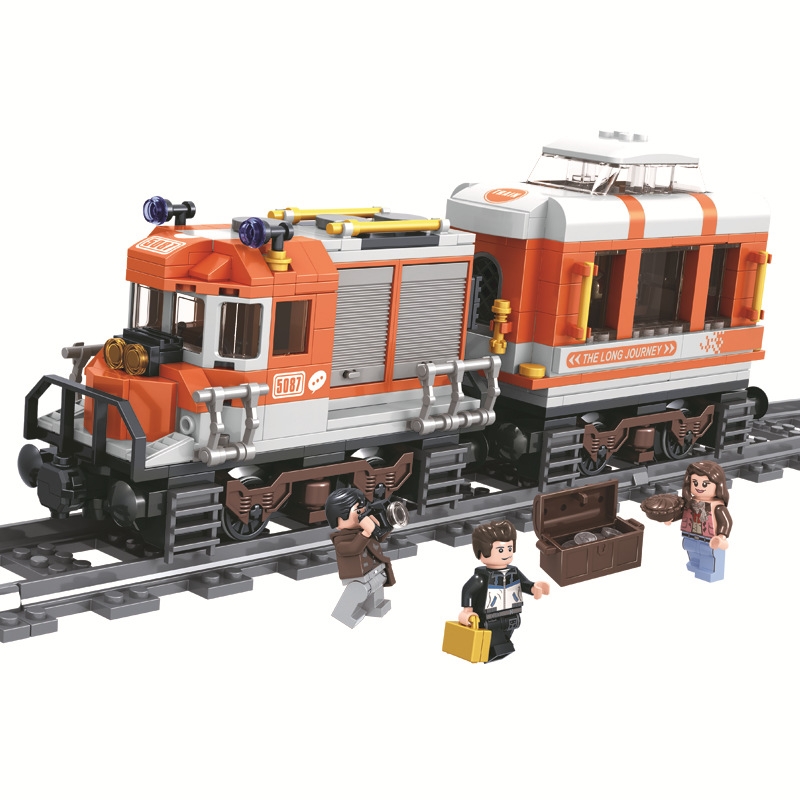 Long distance train Model Rail MOC Bricks Technic City Creator Building Blocks Gift Toys For Children Boys Gif