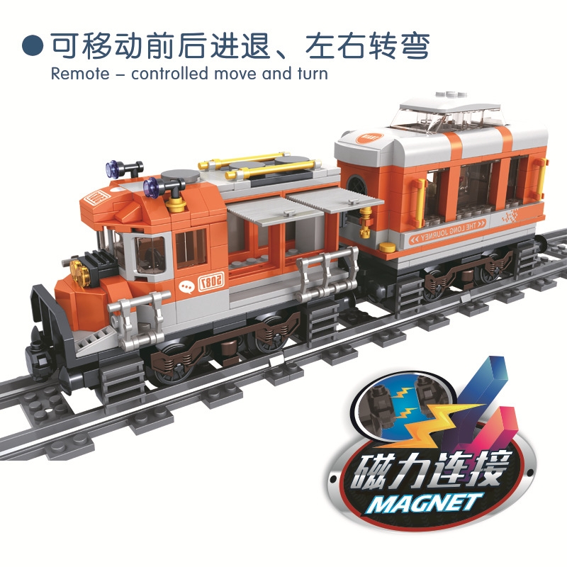 Long distance train Model Rail MOC Bricks Technic City Creator Building Blocks Gift Toys For Children Boys Gif