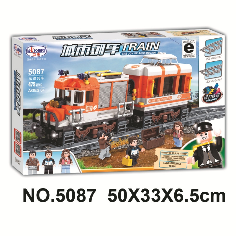 Long distance train Model Rail MOC Bricks Technic City Creator Building Blocks Gift Toys For Children Boys Gif