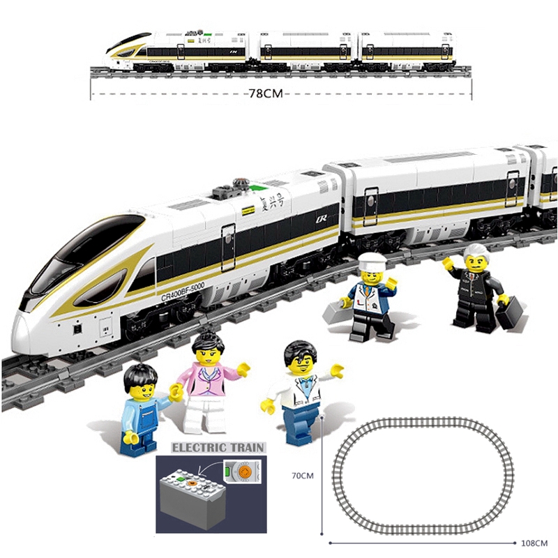 KAZI 98228 98229 GBL Battery Powered Electric Train High-speed Rail DIY Building Blocks Bricks Gift toys for children(98228)