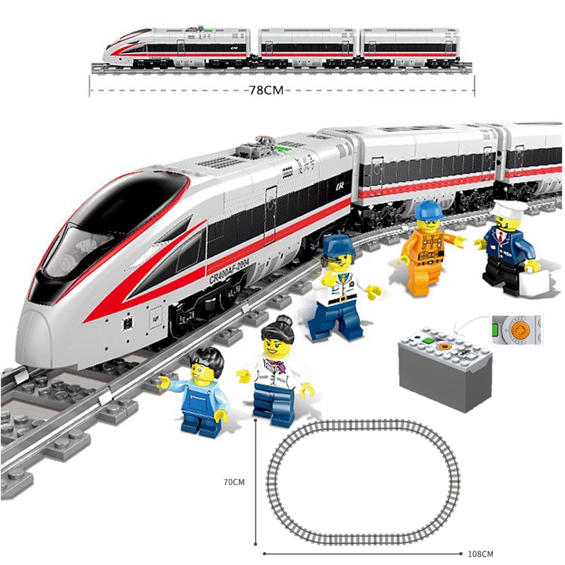 KAZI 98228 98229 GBL Battery Powered Electric Train High-speed Rail DIY Building Blocks Bricks Gift toys for children(98229)