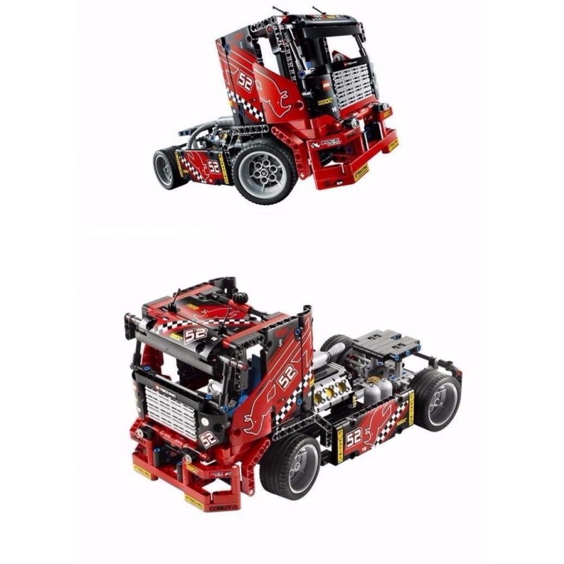 608pcs Race Truck Car 2 In 1 Transformable Model Building Block Sets Decool 3360 DIY Toys Compatible With Technic