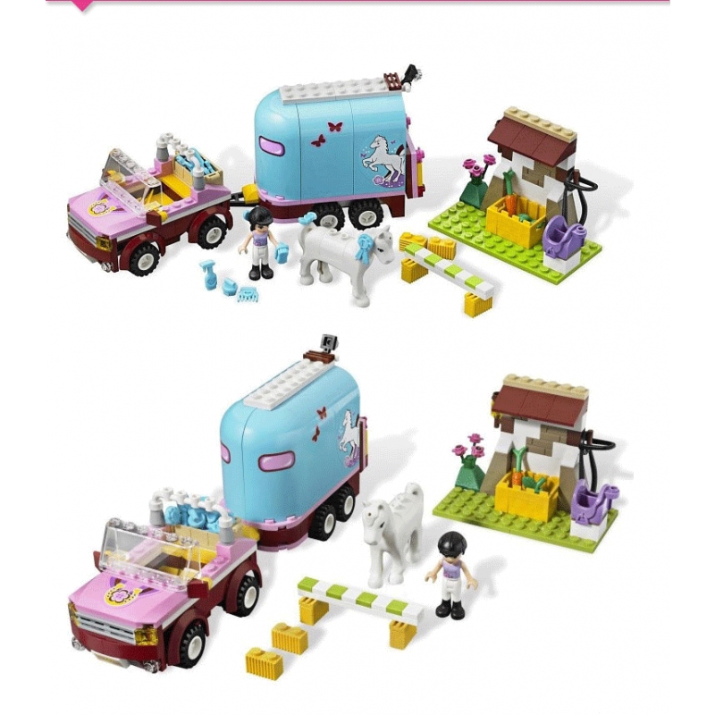 Compatible 3186 Horse Farm Girls Friends 10161 Emma's Trailer Building Brick Blocks Sets Toys Educational DIY Blocks Gifts