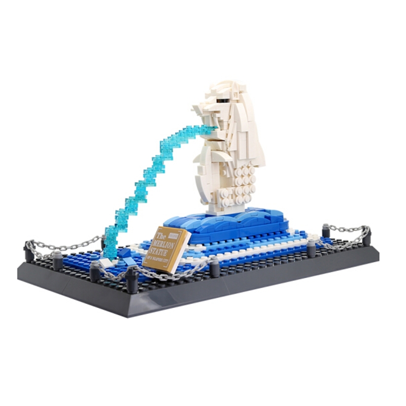 Wange 4218 Creator Series The Merlion Model Building Blocks Set Classic Singapore Architecture MOC Toys Compatible With