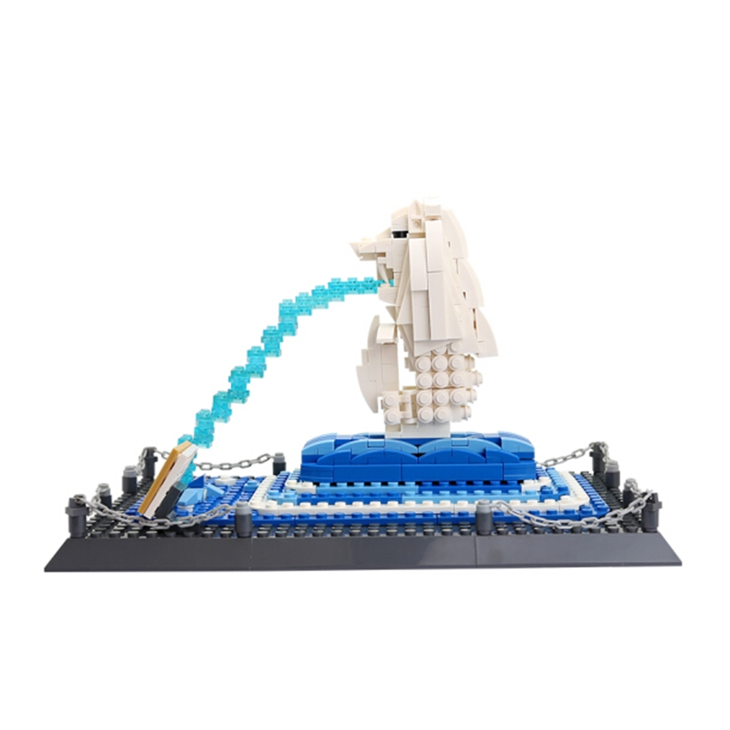 Wange 4218 Creator Series The Merlion Model Building Blocks Set Classic Singapore Architecture MOC Toys Compatible With