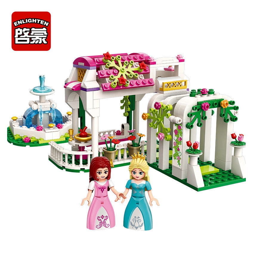 ENLIGHTEN Girls Princess Rose Dream Gallery Garden Building Blocks Sets Bricks Model Kids Gift Toys Compatible Friends