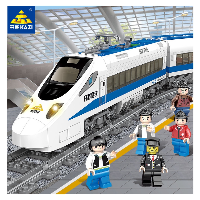 KAZI 98227 GBL Battery Powered Electric Train High-speed Rail DIY Building Blocks 474pcs Bricks Gift toys for children