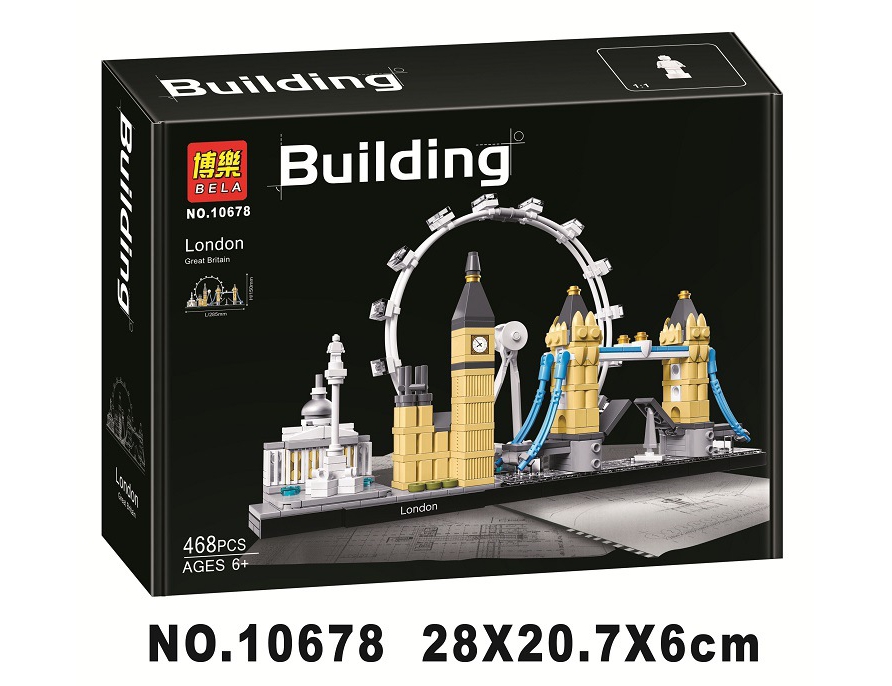 10678 Architecture Building Set London 21034 Big Ben Tower Bridge Model Building Block Bricks Toys