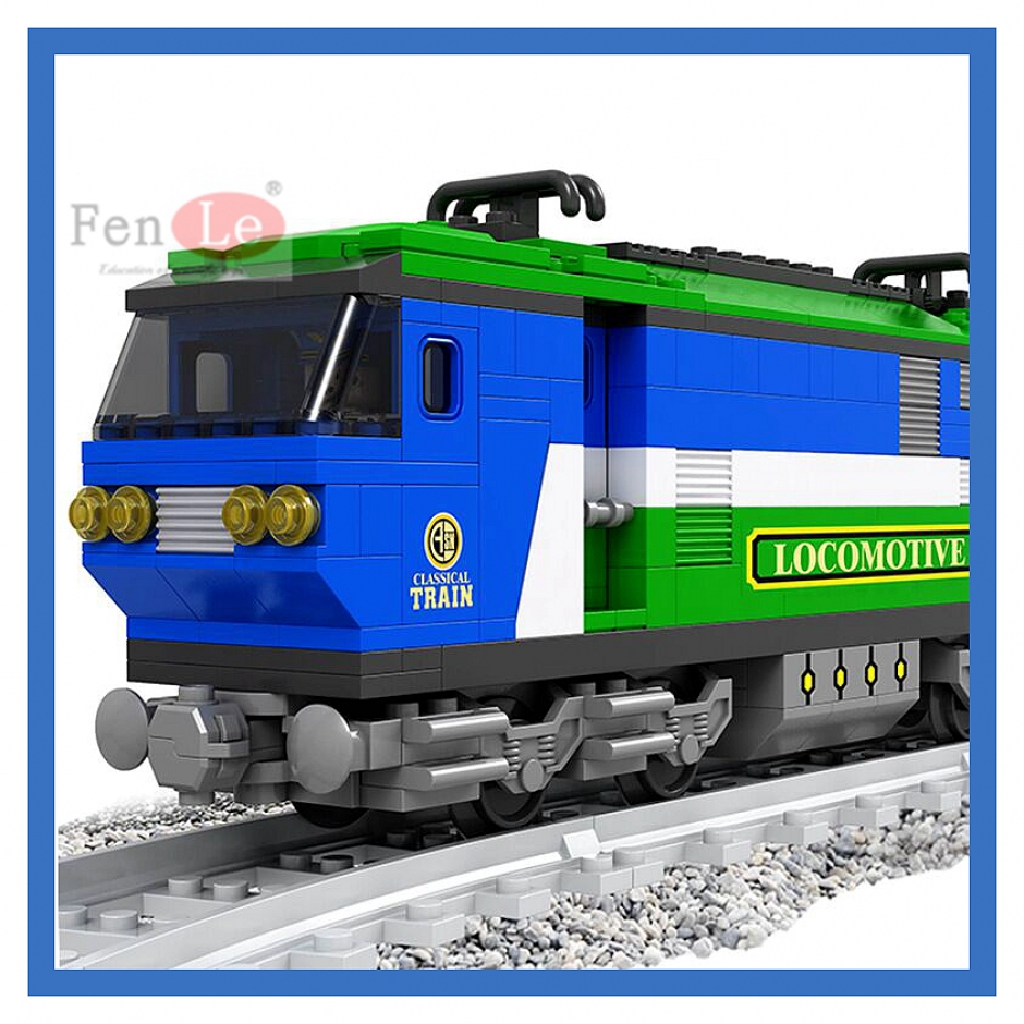 Model building kits compatible with Technic Train Rail Rollingstock 3D blocks Educational toys hobbies for children